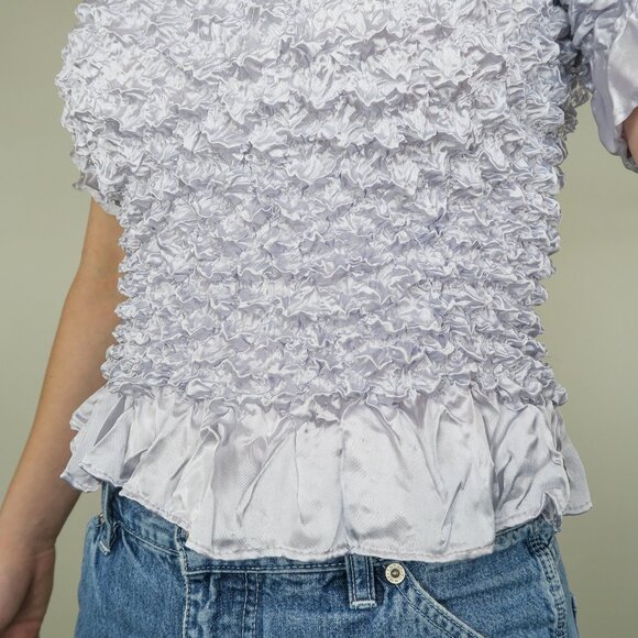 Vintage 90s Silver Bubble Popcorn Shirt - Picture 5 of 9